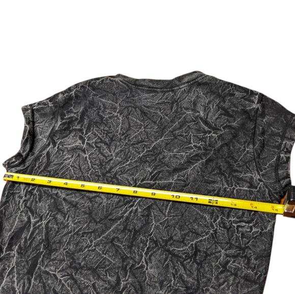 Love Kills Slowly Sparkle Skull Tattoo Style Ocean City Crinkle Print Skinny Tee - Picture 7 of 10